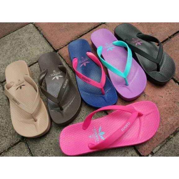 Wedges Sandal Wanita Slop Polos M39H3  Jelly Sandal Luofu Sendal Wanita Jepot Karet Import 2276