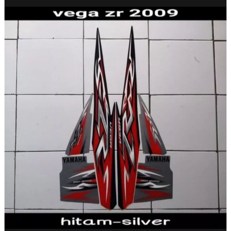 STICKER STRIPING LIS LIST BODY VEGA ZR TAHUN 2009 WARNA HITAM SILVER STANDAR