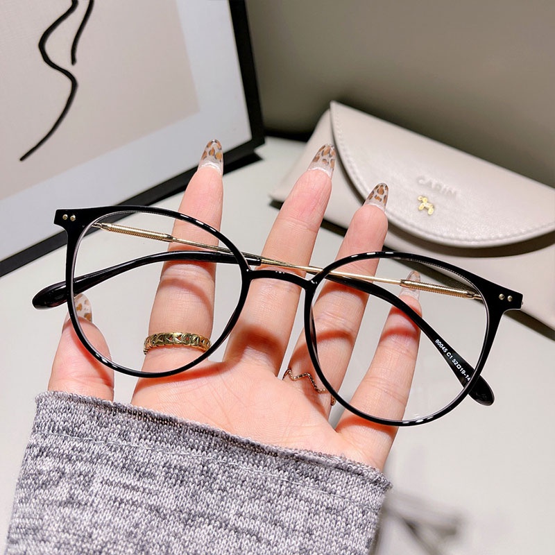 COD Frame Kacamata Lensa Flat Cat Eye Anti Radiasi Gaya Leopard Retro Korea Fashion Wanita Glasses-Won