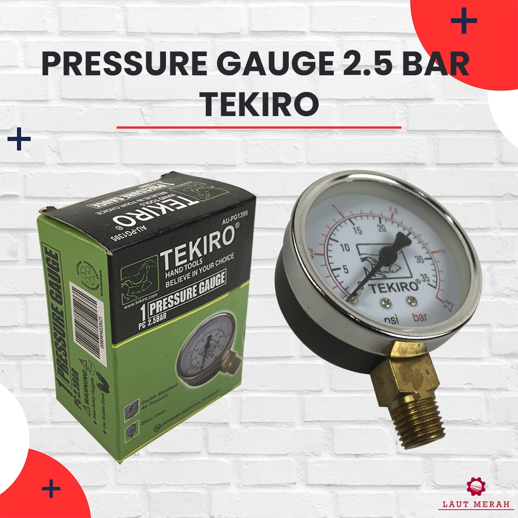 Manometer 2.5 kg TEKIRO Pressure Gauge 2,5 bar 2.5kg Mano Meter Presure Tekanan 2.5bar 2,5bar 2,5kg 
