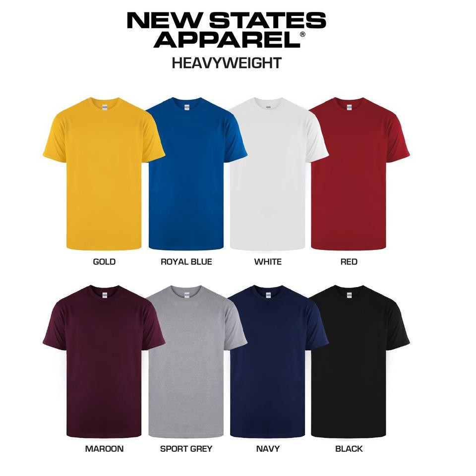 Terbaik Kaos NSA Heavyweight 20s Lengan Pendek Polos / New States Apparel