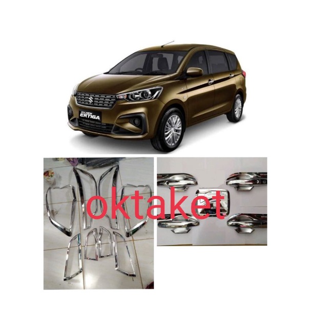 paket lengkap all new Ertiga 2018 -2021 garnish depan belakang outer handle tank cover hitam chrome