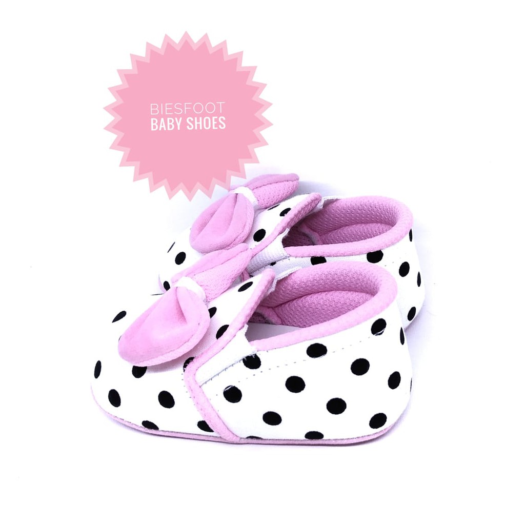 SEPATU BAYI PEREMPUAN 0-12 BULAN/ SEPATU PREWALKER/ SEPATU ANAK/ SEPATU SLIP ON POLKADOT