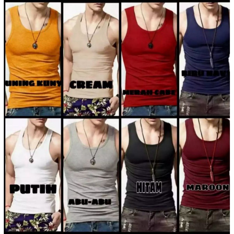 singlet pria/kaos dalam multi warna