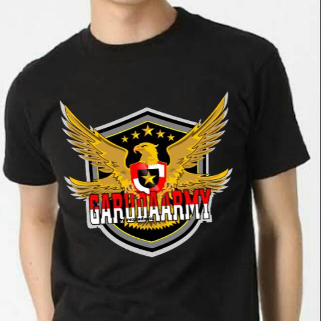 Kaos pria logo garuda army
