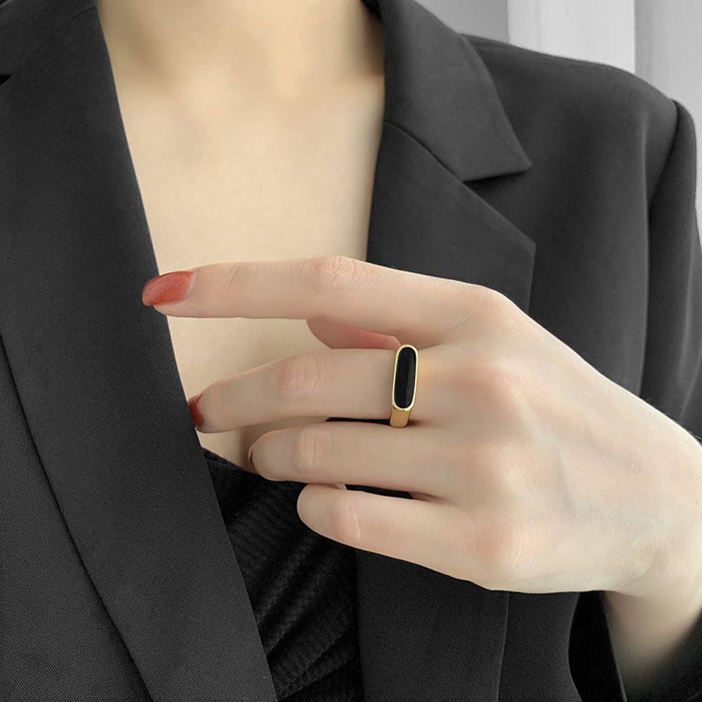 Cincin Model Terbuka Bentuk Kotak Bahan Tembaga Untuk Wanita