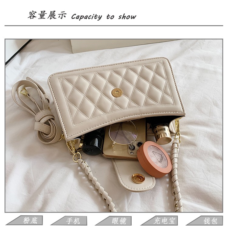 BJ31201 - BLACK/KHAKI/WHITE - TAS SHOULDERBAG SLEMPANG BAHU JINJING TOTEBAG TALI RANTAI BESI HANDBAG TAS WANITA FASHION IMPORT TERMURAH TERLARIS TERBARU BAGSTORE JAKARTA TAS BATAM LT1201 BQ3210