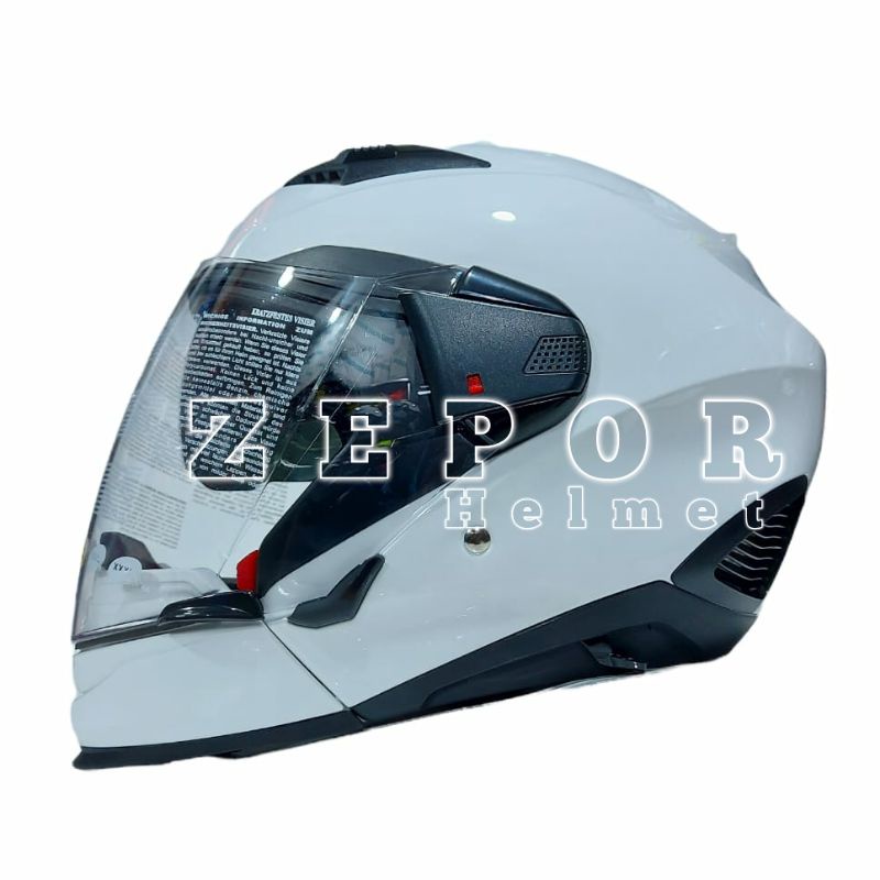 Helm ZEUS ZS-611C Solid Putih Double Visor Original SNI DOT Full Face Half Face