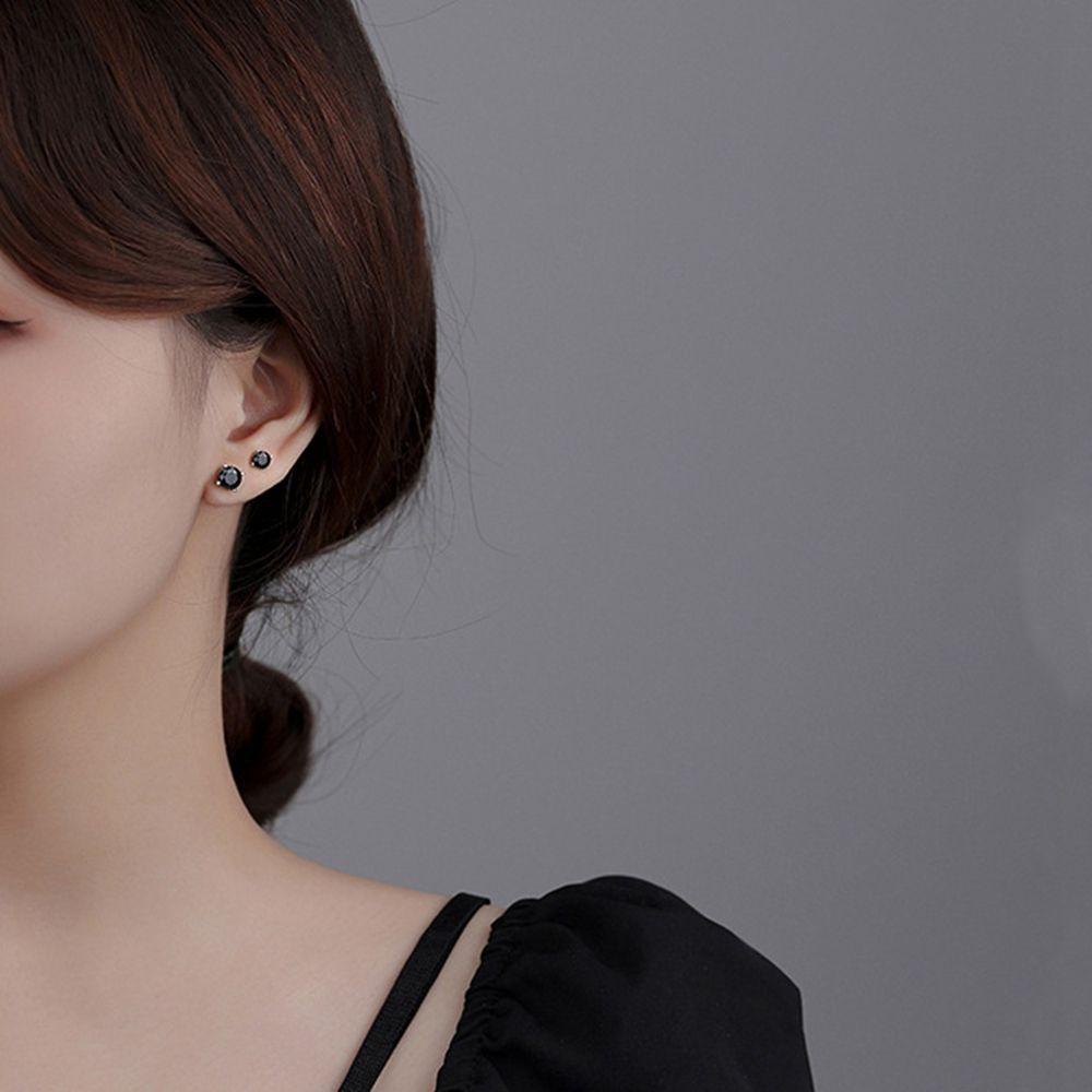 Needway Zirkon Anting Wanita Elegan S925 Perak Anting Telinga Pin Perhiasan Fashion Telinga Tongkat Mini Earring