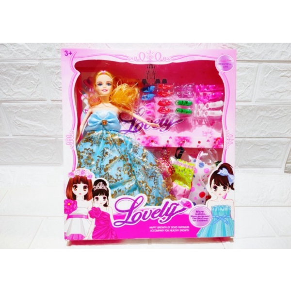 

Dijual RB-M124 Mainan Boneka Anak Perempuan Set Kostum Baju Boneka dan Sepa - Biru Murah