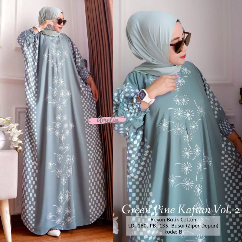 TERBARU GAMIS KAFTAN SUPER JUMBO BUSUI BAHAN SANTUNG RAYON SUPER KONTRUKSI 8454