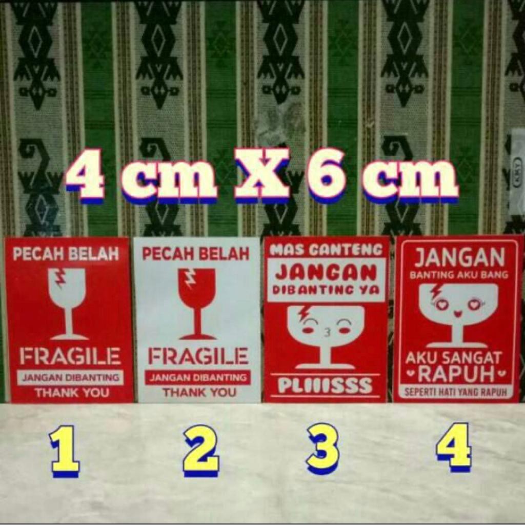 

Sticker Fragile 10 lembar ( sticker anti pecah belah ) ukuran 4 x 6 cm
