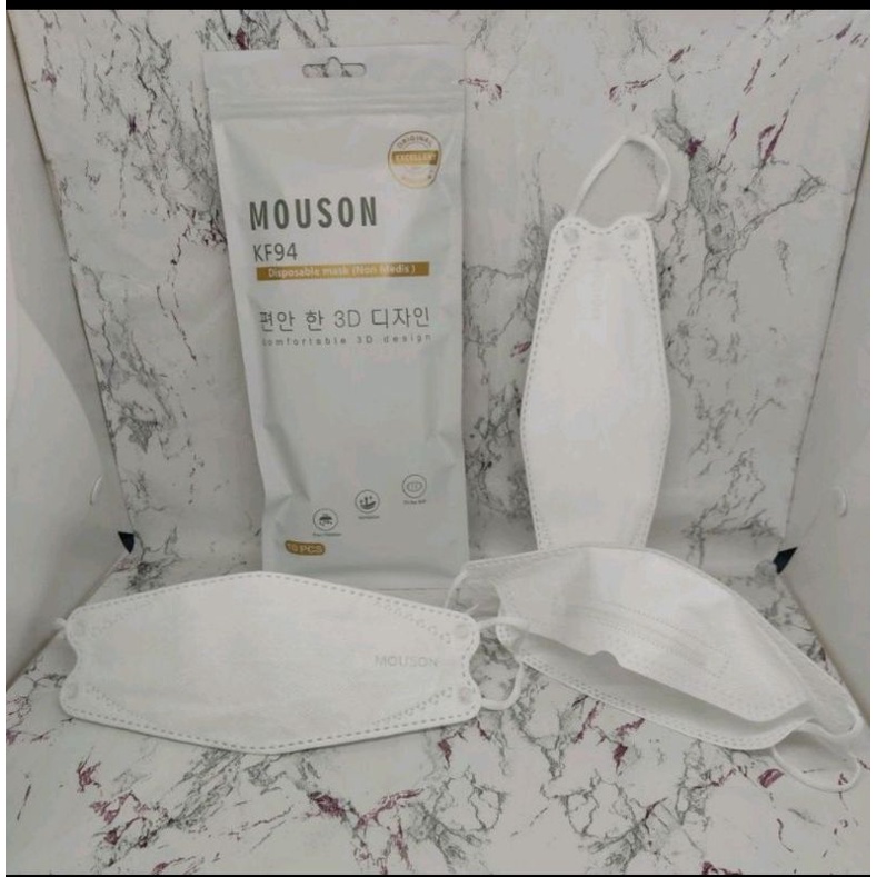 MASKER KF94 MOUSON WARNA PUTIH ISI 10 LEMBAR