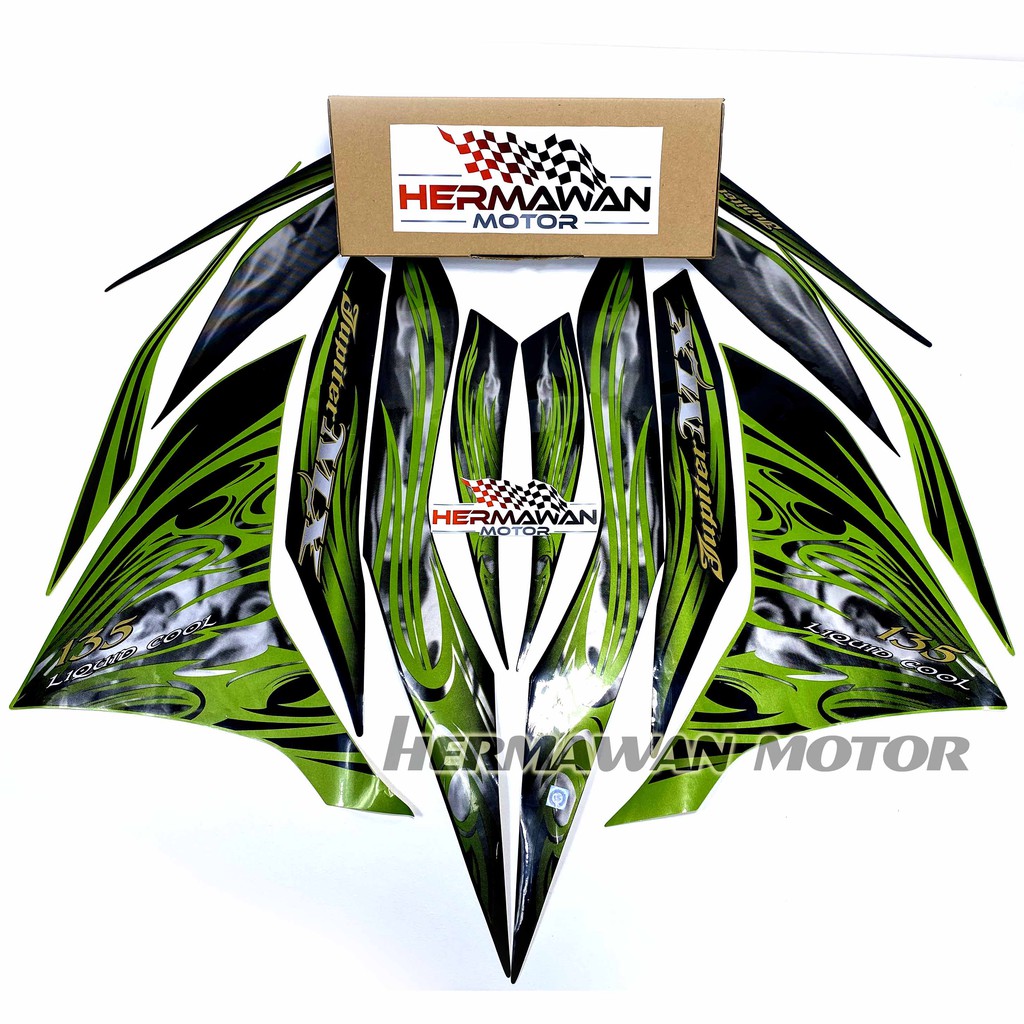 Striping Yamaha Jupiter MX NEW 135 2011 Stiker Body Standar - Hitam Hijau