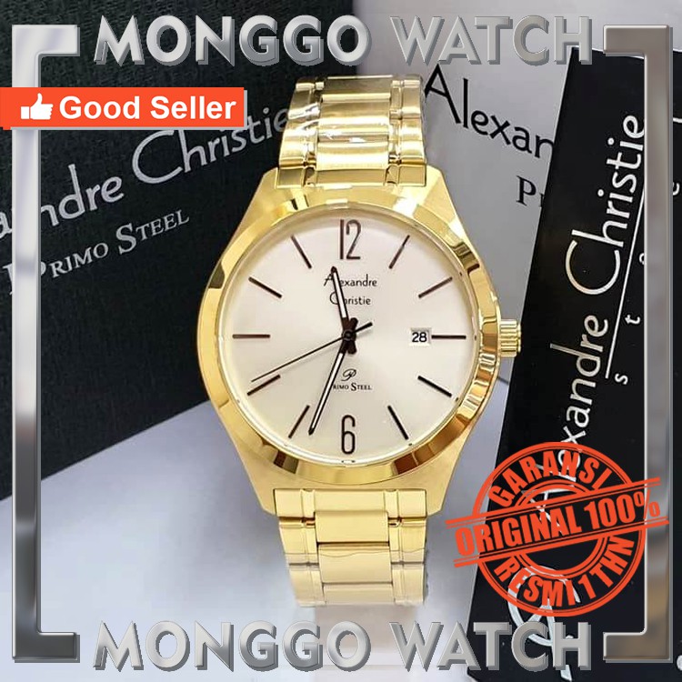 JAM PRIA ALEXANDRE CHRISTIE AC 1009 GLD ORIGINAL BERGARANSI RESMI