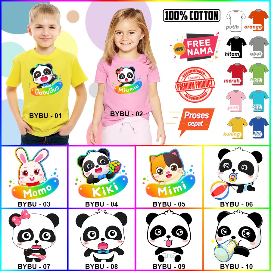 Baju Kaos ANAK DAN DEWASA BABY BUS COUPLE (FREE NAMA)