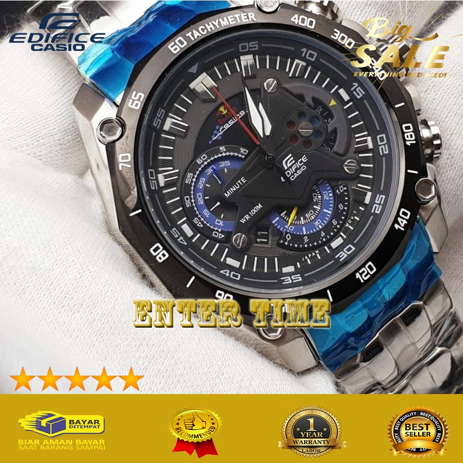 HOT PROMO  JAM TANGAN PRIA BRANDED CASIO EDIFICE TYPE EF 550RBSP STAINLESS BLACK DIAL JAM TANGAN PRI