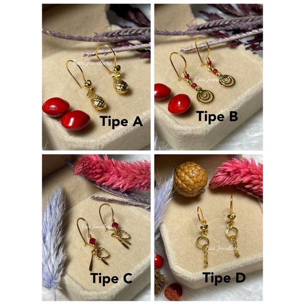 anting wanita emas muda setengah gram