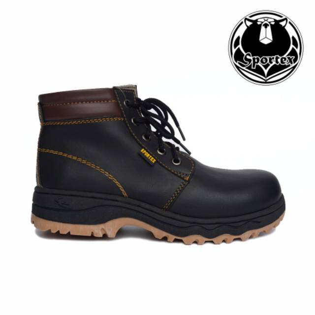 Sepatu Safety Pria Ujung Besi type 01 hitam Sol MX by sportex bandung