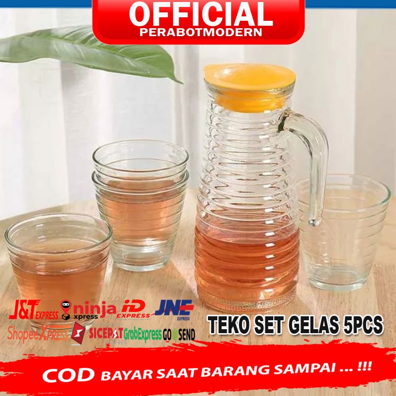 TEKO KACA SET 5 PCS / WATER JUG SET HC BEST SELLER