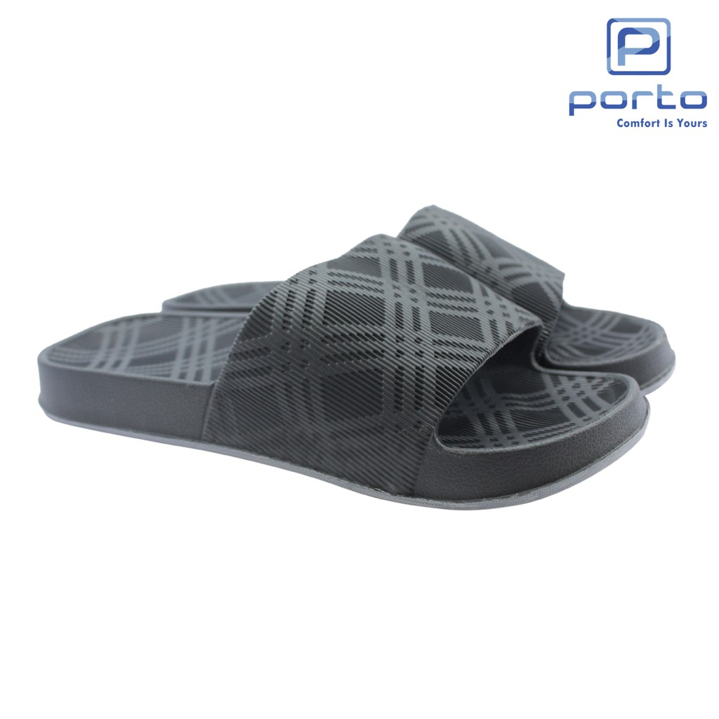 Porto - Sandal Pria Sandal Selop Sandal Rumah Nyaman Anti Slip 1036M-GREY