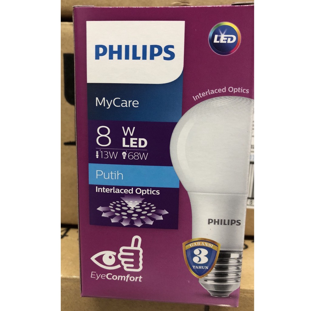 LAMPU BOHLAM LED BULB PHILIPS 8W 8WATT 8 WATT