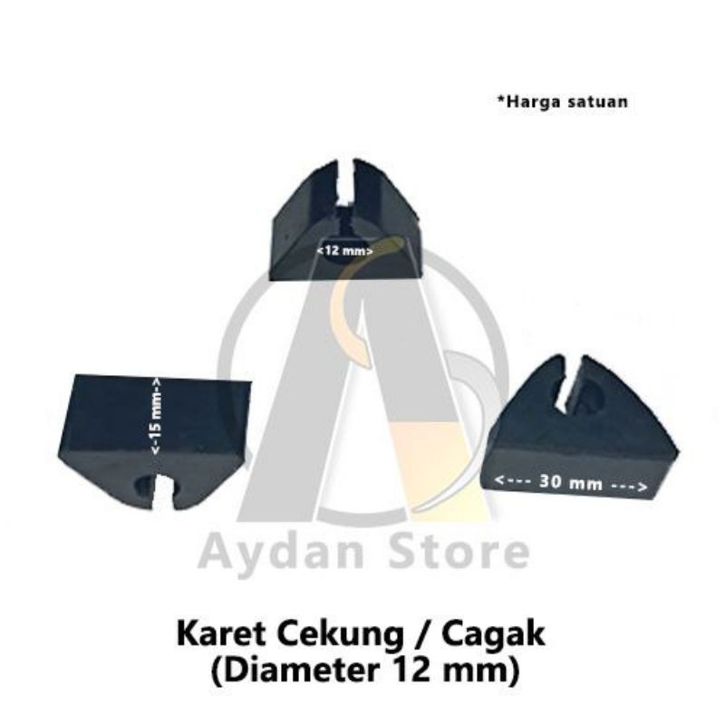 Karet Cekung / Cagak diameter 12mm Kaki Meja Kursi Rak Besi Hairpin