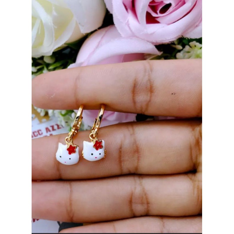 anting anak hello kitty warna cat anting anak