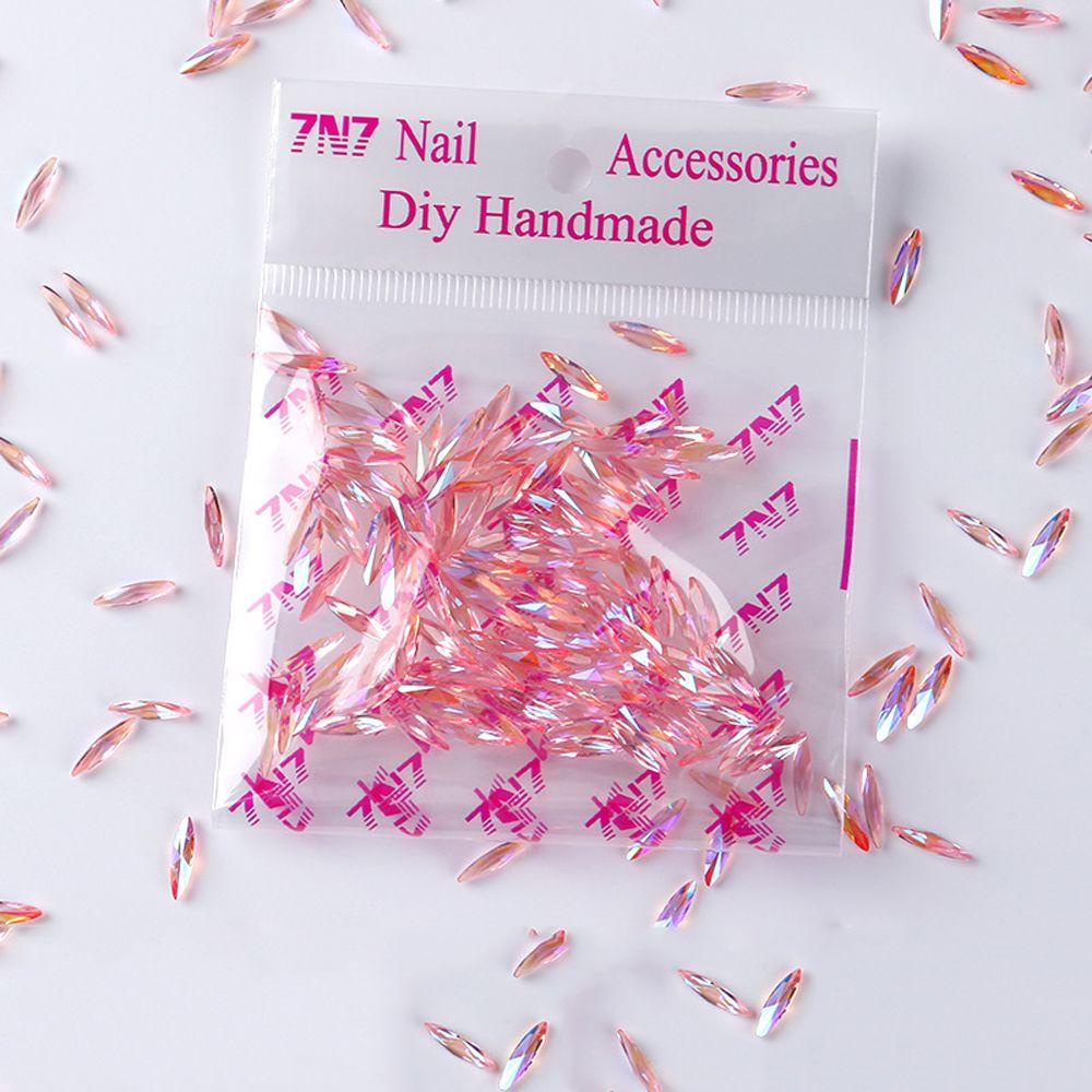 AUGUSTINA Agustina Mata Kuda Kuku Rhinestones Glitter Warna-Warni Permata Kaca Batu Nail Art Perhiasan DIY Manicure Aksesoris Kerajinan Beads Nail Charms