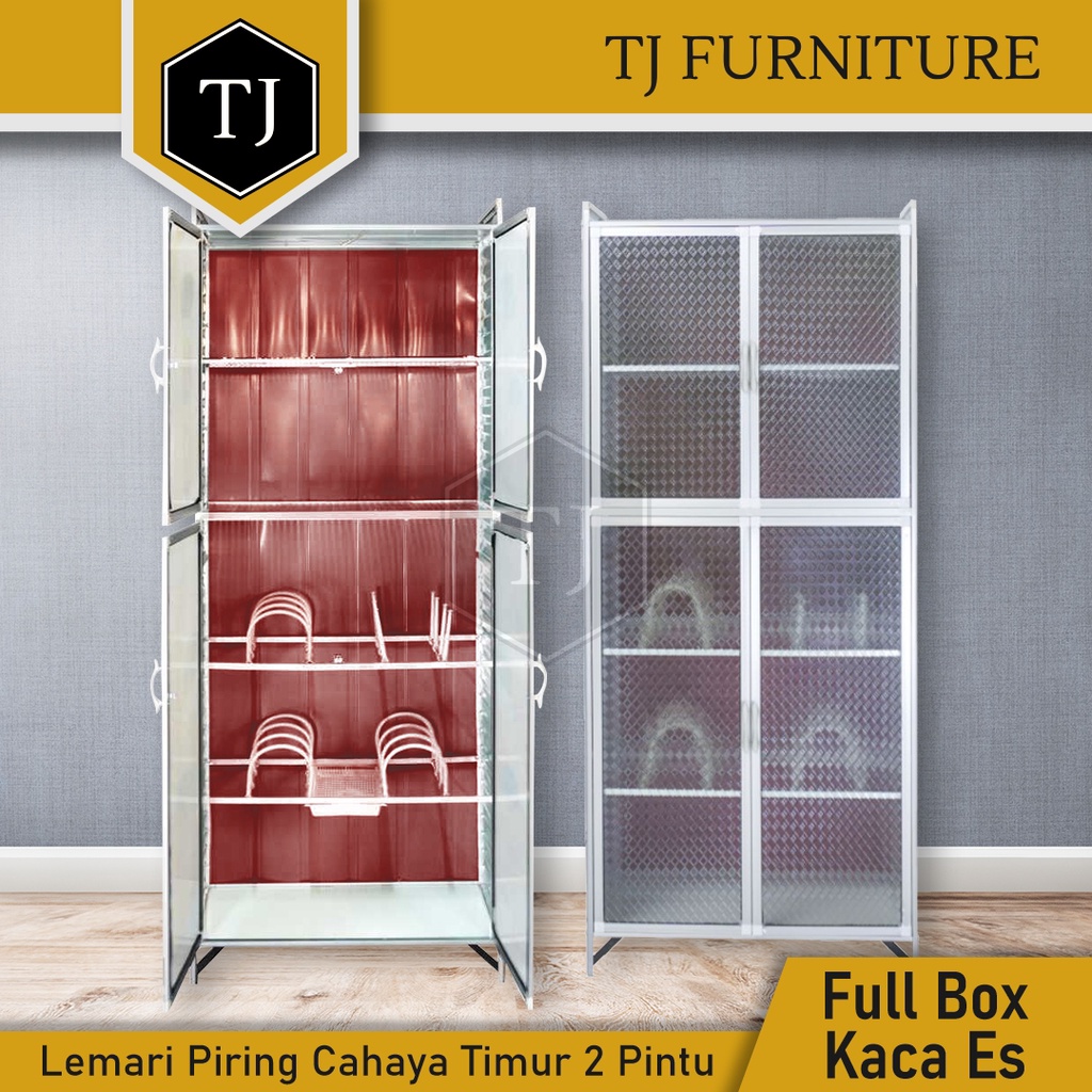 Cahaya Timur Rak Piring / Kitchen Locker / Lemari Dapur 2 Pintu - Full Box Kaca Es