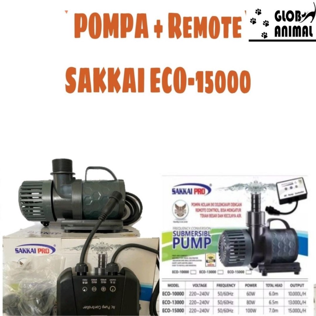SUBMERSIBLE PUMP SAKKAI PRO ECO-15000 POMPA AIR KOLAM CELUP REMOTE
