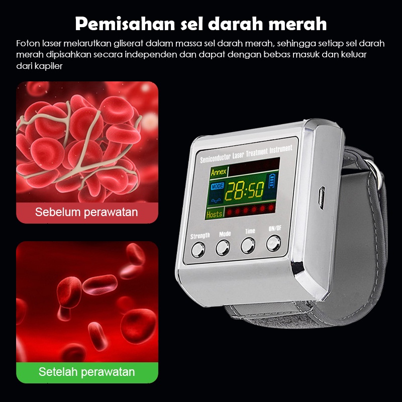 Jam tangan Terapi laser 7/12/15 titik dr laser fisioterapi untuk jantung mempercepat pemulihan stroke[100%ORI]