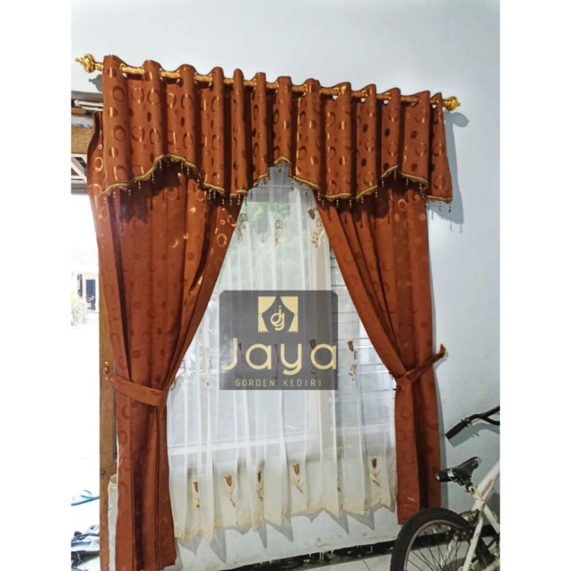 GORDEN SET PONI gorden pintu dan jendela polkadot poni pisah