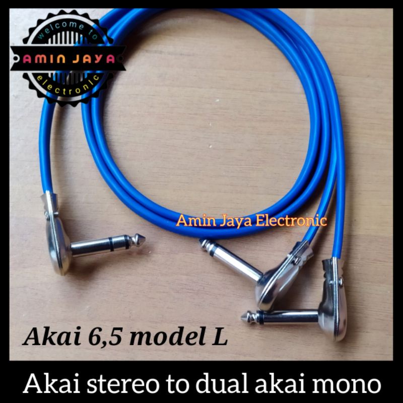 Kabel jack akai stereo to dual akai mono jack 6,5 model L