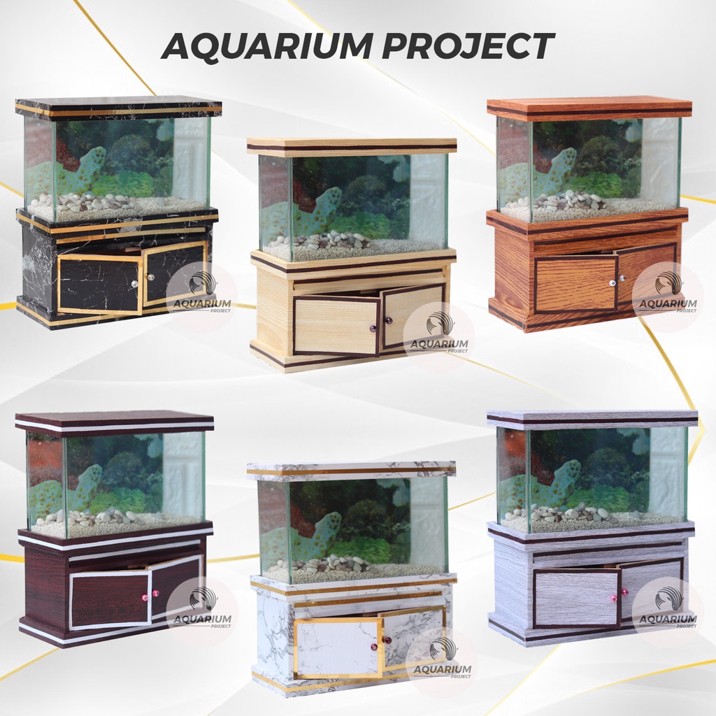 Jual AQUARIUM MINI Dan Kabinet Model Pintu Dua Full Set Free Pasir Atau ...