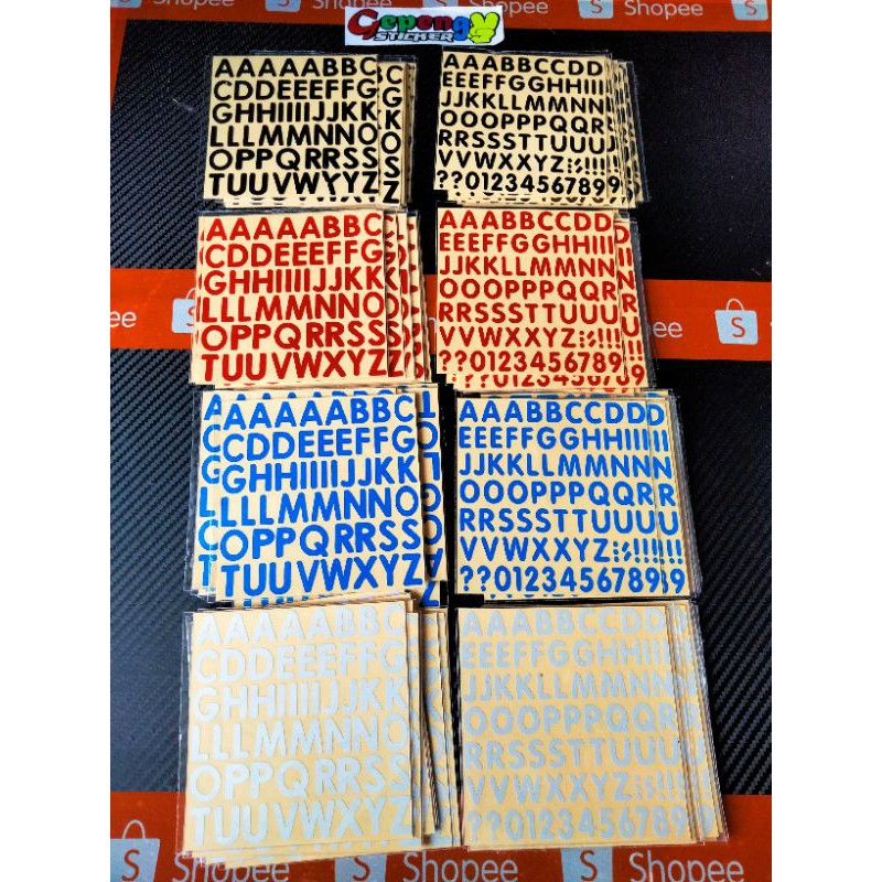 

stcker cutting Motor mobil tulisan angka Abjad murah