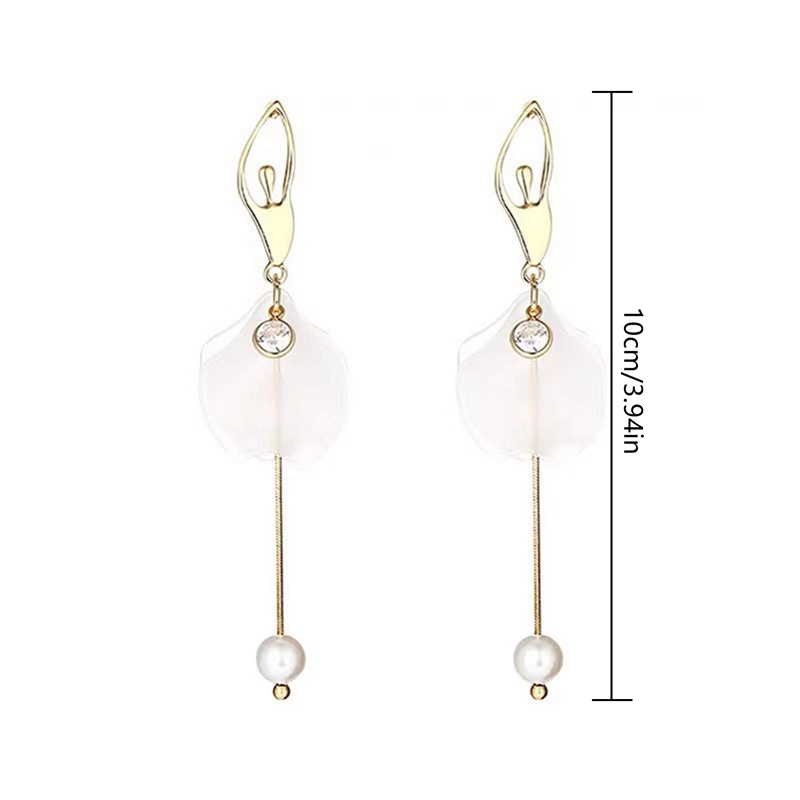 Anting Tusuk Gantung Bahan Sterling Silver 925 Desain Balerina Gaya Perancis / Retro / Elegan Untuk Wanita