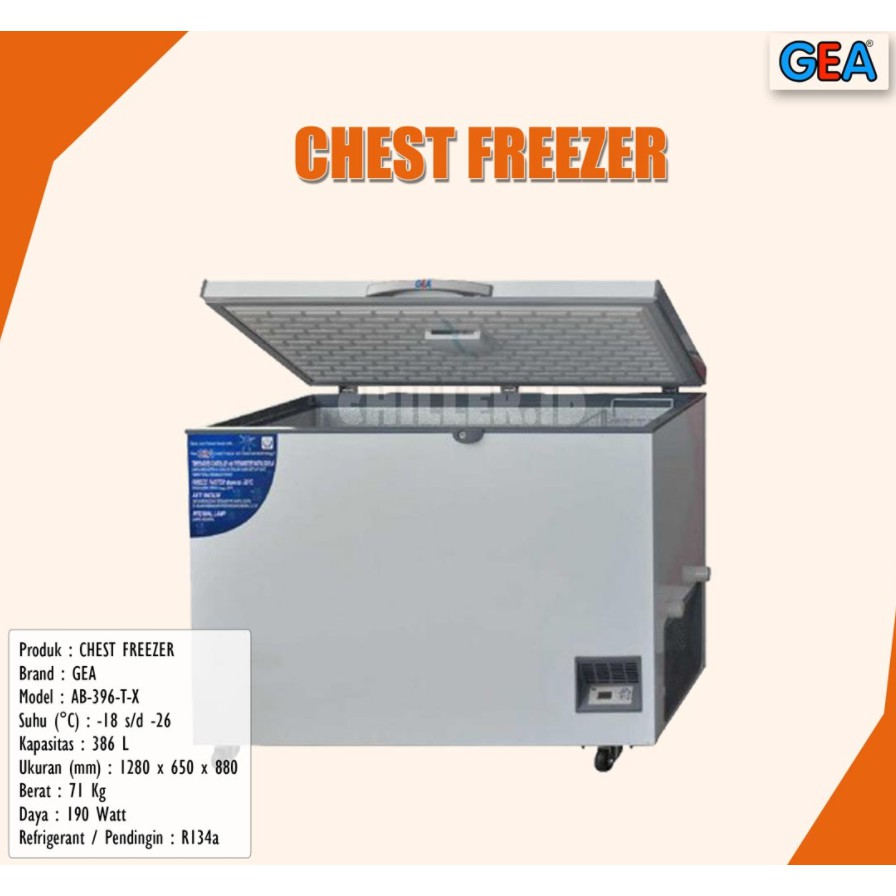 GEA CHEST FREEZER BOX AB-396TX / AB 396 TX 386 LITER