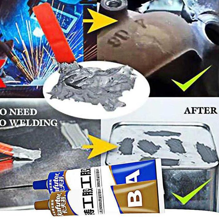 

❅Terkini✭ Lem Perekat Super Kuat Serbaguna Caster Glue A+B 100g Lem Besi Kayu Kaca Plastik Karet Metal Q48