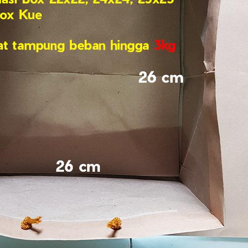 

▼ Paper Bag/Tas Kertas Paperbag Polos Kraft Kotak Nasi Box 26 x 26 x 15 - Tali Gold ♣