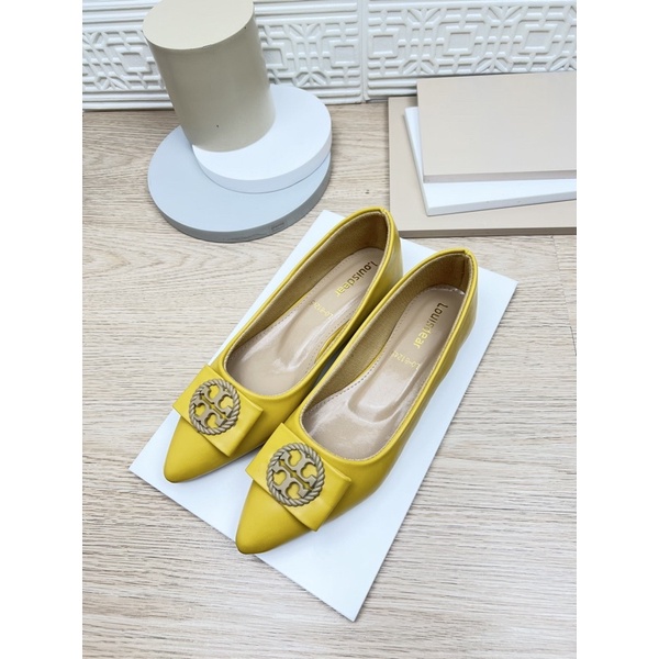 sepatu flat shoes wanita terbaru kekinian pesta LOUISDEAR sepatu flat bahan dove B61