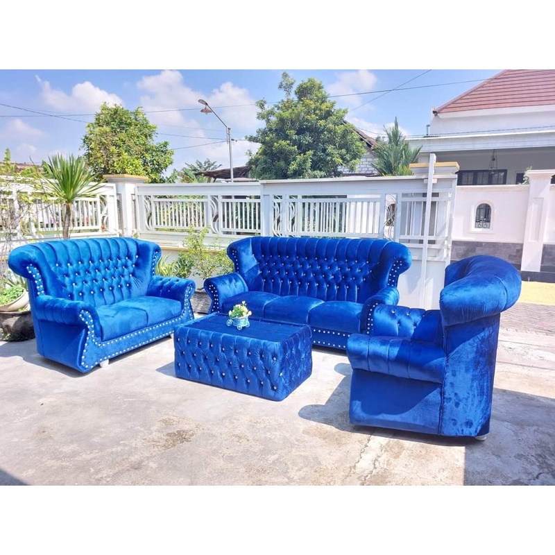 Sofa jaguar Bludru/ Raja kancing