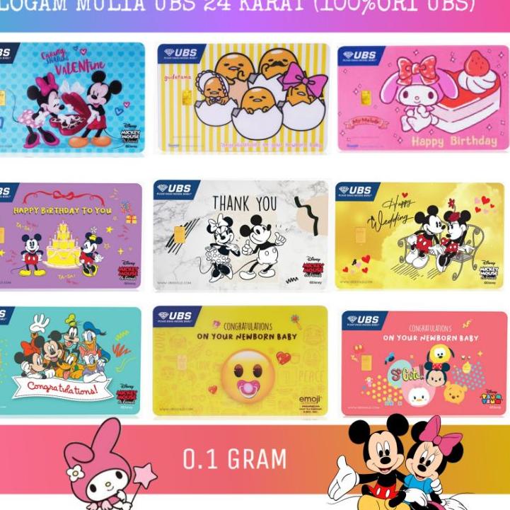 Muraaaahh.. UBS 0.1 Disney Mickey, Minnie Mouse, Sanrio Gudetama, Sanrio My Melody Card/Kartu, LM