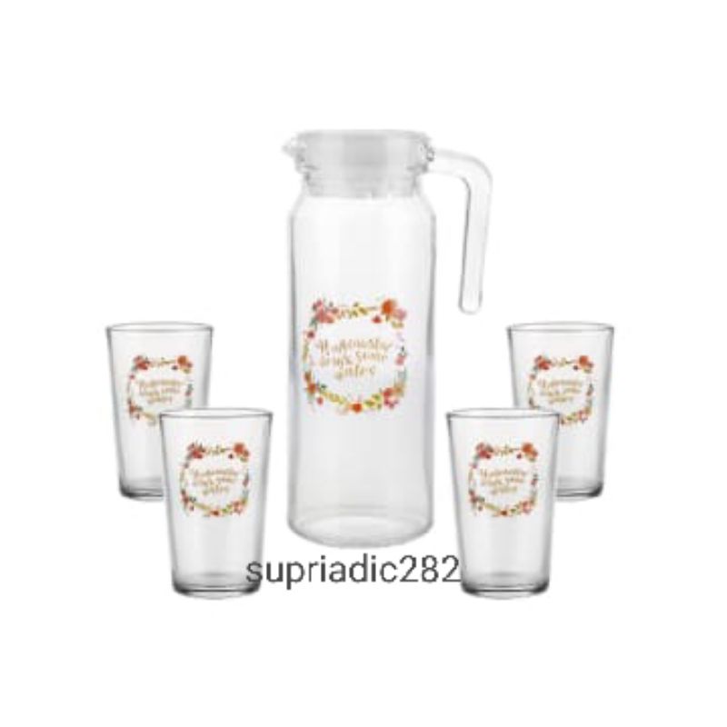 Appetite Set 5 Pcs Teko Minum & Gelas - Oranye
