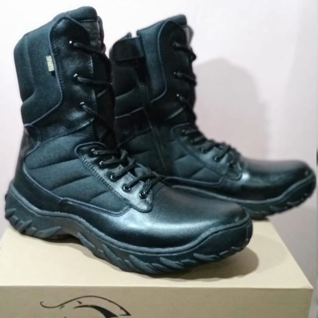 Sepatu PDL Kulit Asli Sepatu PDL Tni Polri Security Satpam Sepatu Boots Pria Kulit Sapi Asli