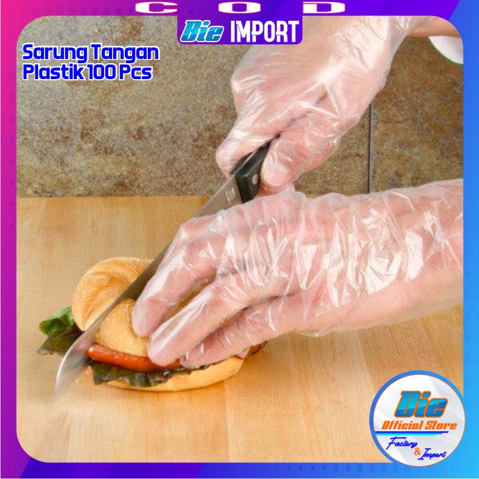 100 Pcs Sarung Tangan Plastik / Pelindung Tangan Impor Best Seller