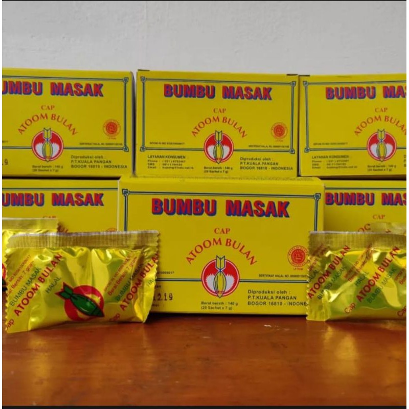 

Bumbu penyedap masakan bumbu atom 1 dus (isi20 saset)