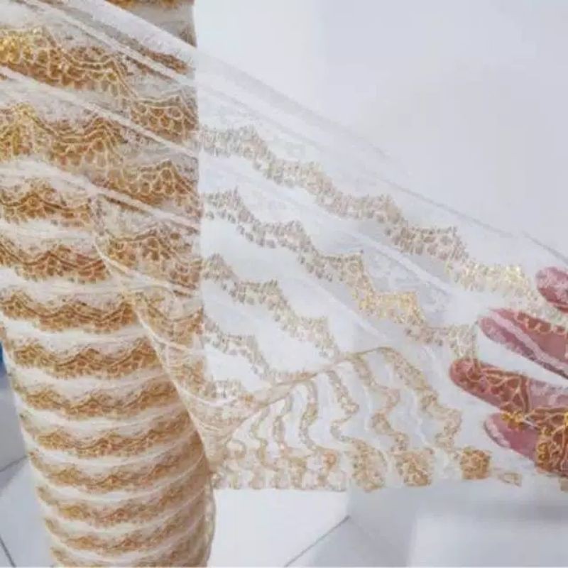 RENDA SAYUR MAS RENDA SAYUR PERAK RENDA SAYUR PUTIH RENDA AIR 1 roll isi 50 yard (36 baris renda)