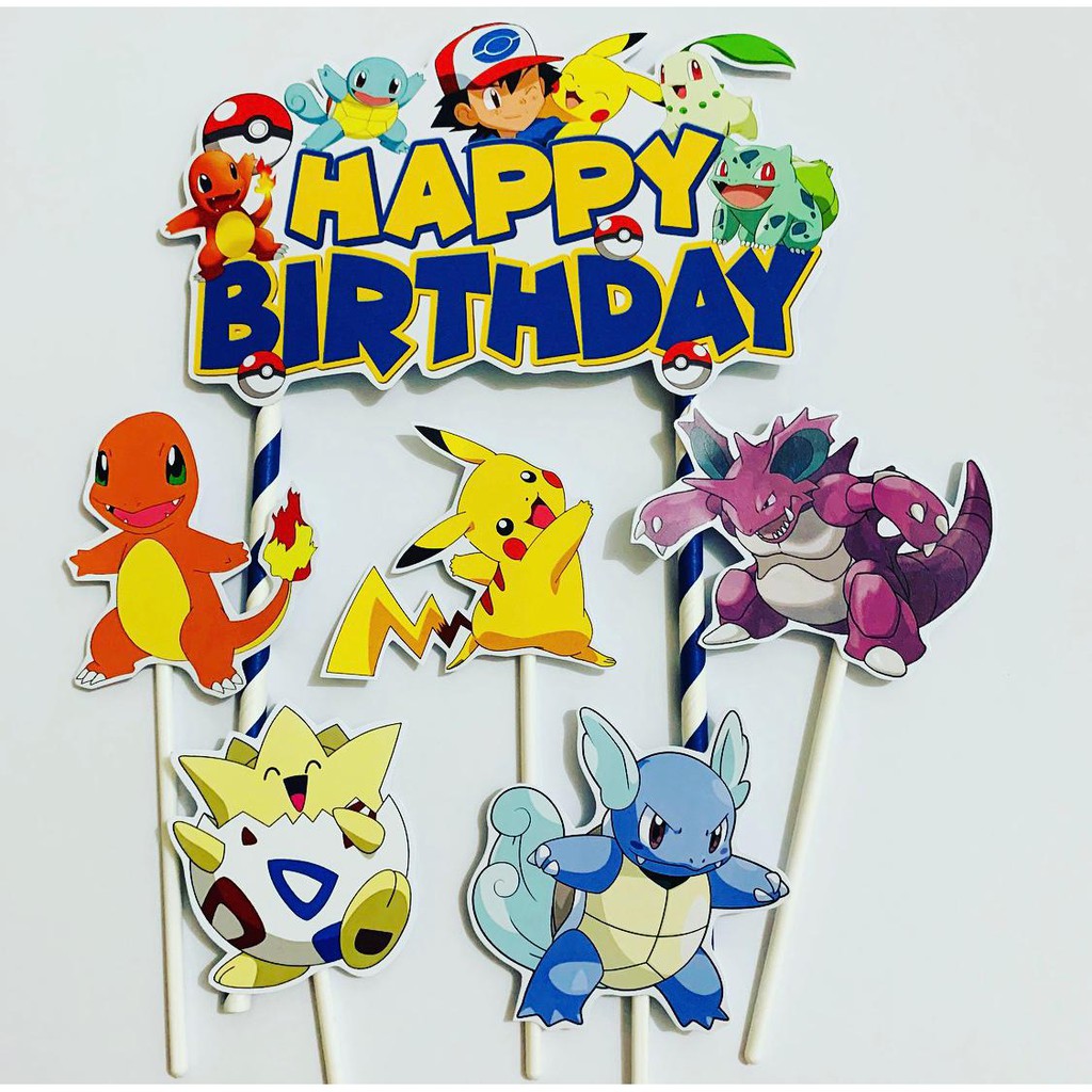 Pokemon Pikachu Topper Birthday Cake Hiasan Kue Ulang Tahun Shopee Indonesia