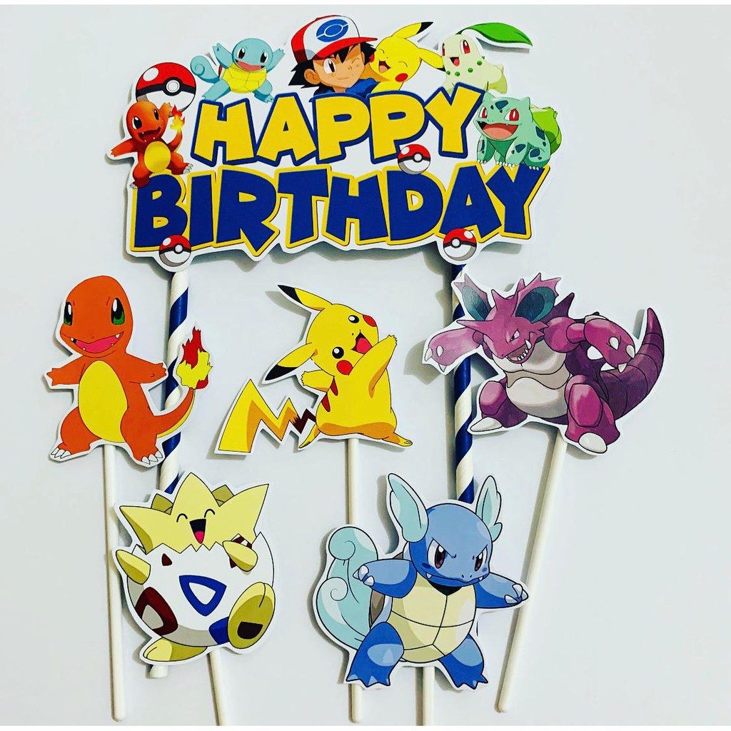 Pokemon Pikachu Topper Birthday  Cake Hiasan  Kue Ulang 